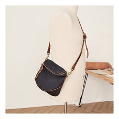 Cool Black Nylon Mens Small Messenger Bag Nylon Saddle Side Bag Courier Bag for Men - imessengerbags