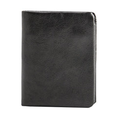 Black Soft Leather Mens Small Wallet Multicard Wallet Bifold Vintage Ultra Thin billfold Wallet for Men