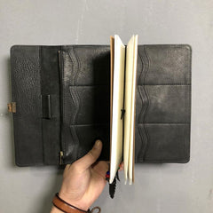 Genuine Leather Mens Clutch Cool Slim Wallet Passport Travel Clutch Wristlet Wallet for Men - imessengerbags