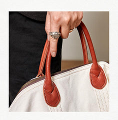 Cool Canvas Leather Mens Tote Bag 15'' Messenger Bags Handbag Canvas Tote Shoulder Bag for Men Women - imessengerbags