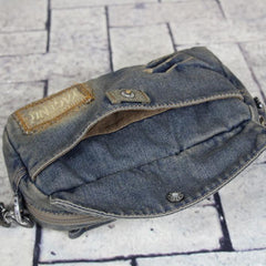 Blue Denim Mens Casual Small Messenger Bags Jean Clutch Bag Courier Bag For Men