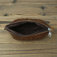 Brown Crocodile Pattern Mens Leather Zipper Clutch Wristlet Purse Bag Clutch Bags Phone Bag For Men - imessengerbags