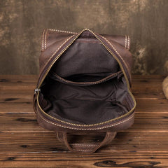 Cool Brown Leather Men's Sling Bag Chest Bag Brown One Shoulder Backpack For Men