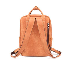 Brown Leather Mens School Backpack Travel Backpack Handbag 13inch Computer Backpack for Men - imessengerbags