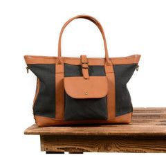 Cool Canvas Leather Mens Womens Casual Shopping Bag Tote Bag Shoulder Bag Tote Purse For Men - imessengerbags