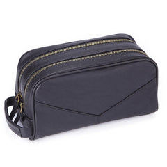Casual Black Leather Men's Wristlet Bag Double Zipper Clutch Bag For Men - imessengerbags