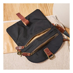 Cool Canvas Leather Mens Messenger Shoulder Bag Small Canvas Side Bag Courier Bags for Men - imessengerbags