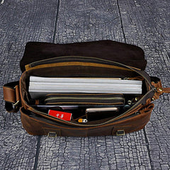 Cool Vintage Brown Leather Mens Side Bag Messenger Bag Shoulder Bag for Men