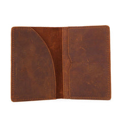 Mens Slim Leather Passport Wallet Bifold Long Passport Wallet Travel Wallet For Men - imessengerbags