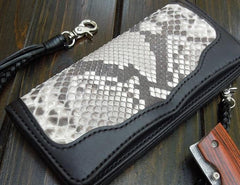 Handmade Leather Tooled Black Mens Clutch Wallet Cool Wallet Long Wallets for Men - imessengerbags