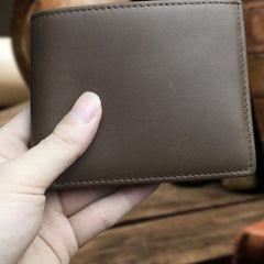 Handmade Leather Mens Cool Slim Leather Wallet Men billfold Wallets Bifold for Men - imessengerbags