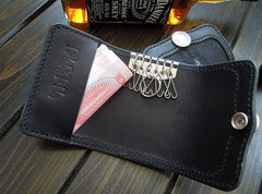 Handmade Leather Mens Cool Key Wallet Car Key Holder Car Key Case for Camel Men - imessengerbags