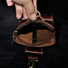 Small Mens Leather Belt Pouch Holster Belt Case Cell Phone Waist Pouch for Men - imessengerbags