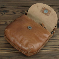 LEATHER MEN'S Small Side bag Brown Side Bag Mini MESSENGER BAG Courier Bag FOR MEN