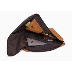 Waxed Canvas Leather Mens Cool Backpack Canvas Handbag Canvas Shoulder Bag for Men