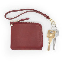 Leather Mens Zipper Small Wallet Wristlet Wallet Clutch Wallet Small Wallet for Men - imessengerbags