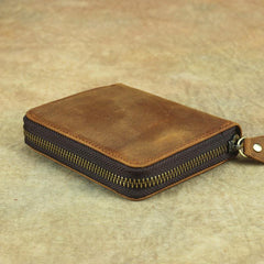 Vintage Bifold Leather Men's Zipper Small Wallet billfold Zipper Wallet For Men - imessengerbags