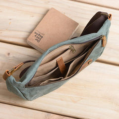 Gray Cool Canvas Mens Sling Bag Chest Bag One Shoulder Packs for men