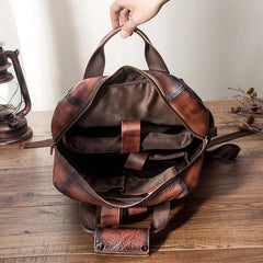 Cool Mens Vintage Leather Backpack School Backpack Travel Backpack for men