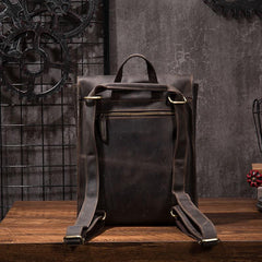 Cool Mens Leather School Backpack Travel Backpack Leather Satchel Backpack for Men - imessengerbags