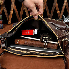 Cool Vintage Leather Mens Small Side Bag Messenger Bag Shoulder Bag for Men