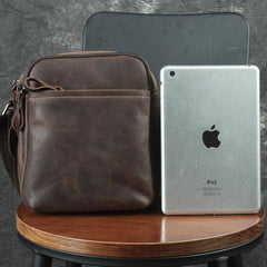 Cool Leather Mens Small Messenger Bag Tablet Side Bag Shoulder Bags For Men - imessengerbags