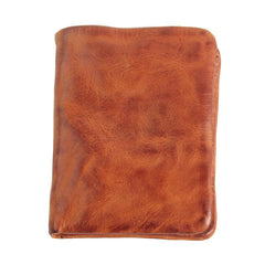 Handmade Leather Mens Cool Black billfold Wallets Small Wallet Men Bifold Wallets Front Pocket Wallet for Men - imessengerbags