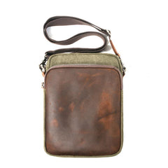 Cool Canvas Leather Mens Vertical Small Side Bag Gray Messenger Bag for Men - imessengerbags