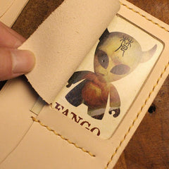 Handmade Leather Mens Cool Travel Long Wallet Card Holder Card Slim Clutch Wallets for Men - imessengerbags