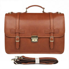 Top Brown Large Leather Mens Business 15 inches Laptop Work Briefcase Large Handbag Briefcase Business Bags For Men