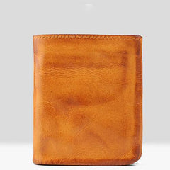 Genuine Leather Mens Cool Slim Leather Wallet Men Small Wallets Bifold for Men - imessengerbags