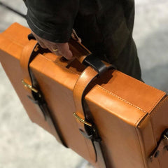 Handmade Leather Mens Cool Business Bag Messenger Bag Briefcase Work Bag Laptop Bag for men