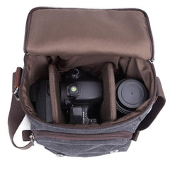 Brown CANVAS WATERPROOF MENS Small Side CAMERA Bag LARGE NIKON CAMERA BAG Gray DSLR CAMERA BAG FOR MEN - imessengerbags