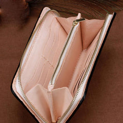 Handmade Leather Mens Clutch Wallet Cool Ganesha Tooled Wallet Long Zipper Wallets for Men - imessengerbags