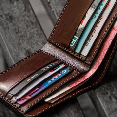 Handmade Leather Indian Chief Tooled Mens billfold Wallet Cool Leather Wallet Slim Wallet for Men - imessengerbags