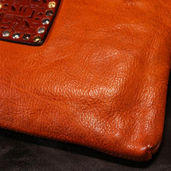 Handmade Leather Mens Clutch Cool Slim Wallet Zipper Clutch Wristlet Wallet for Men