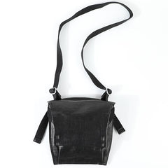 Casual Black Leather Mens Vertical Side Bag Messenger Bag Cool Brown Postman Bag Courier Bag for Men - imessengerbags