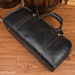 Cool Leather Mens Weekender Bag Shoulder Travel Bag Duffle Bag Coffee luggage Bag for Men