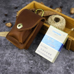 Brown Leather Cigarette Bag Holster Waist Pouches Dark Brown Belt Pouch Belt Bag For Men - imessengerbags