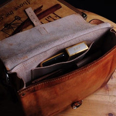 Handmade Vintage Brown Leather Mens Messenger Bag Shoulder Bag for Men - imessengerbags