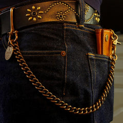 Cool Brass Mens Biker Wallet Chain Gold Wallet Chain Pants Chain For Men - imessengerbags
