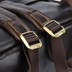 Oil Waxed Leather Mens 13inch Laptop Backpack School Backpack Travel Backpack for Men - imessengerbags