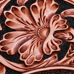 Handmade Leather Mens Tooled Floral Clutch Wallet Cool Wallet Long Wallets for Men Women - imessengerbags