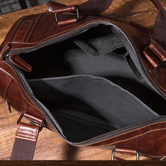 Cool Leather Mens Travel Bag Overnight Bag Work Handbag Business Bag for Men