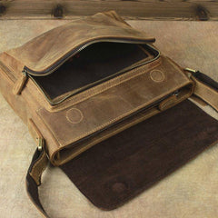 Leather Brown Mens Vintage Small Side Bag Shoulder Bags Small Messenger Bag For Men - imessengerbags