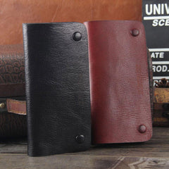 Handmade Genuine Leather Mens Cool Long Leather Wallet Bifold Clutch Wallet for Men - imessengerbags