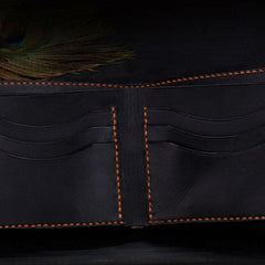 Handmade Leather Carp Tooled Mens billfold Wallet Cool Leather Wallet Slim Wallet for Men - imessengerbags