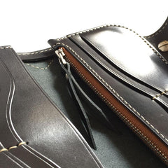 Handmade Leather Biker Wallet Mens Cool Chain Wallet Trucker Wallet with Chain