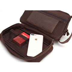 Cool Leather Mens Zipper Wristlet Bag Vintage Clutch Zipper Bag for Men - imessengerbags