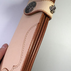 Handmade Leather Biker Wallet Mens Cool Chain Wallet Trucker Wallet with Chain
